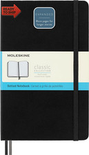 Classic Expanded Notebook, Hard Cover, Large 5" X 8.25" Dotted, Black, 400 Pa