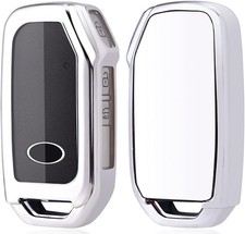 Key Fob Cover Case In Silver For 2020-2022 Kia Ceed Forte Niro Seltos Sorento So