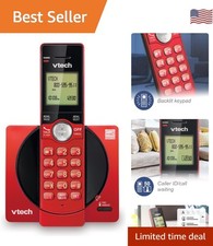Elegant Red DECT 6.0 Cordless Phone with Caller ID  Quiet Mode Functionality