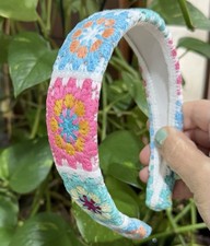 Embroidered headband multicolored boho hippie hair accessory new