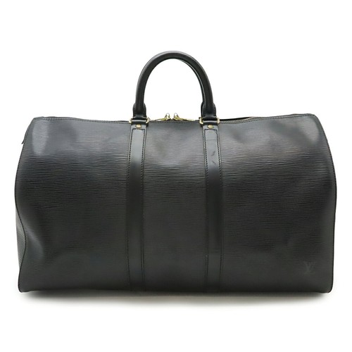 Louis Vuitton Epi Keepall 45 Boston Bag Duffle Bag Travel Black Leather M59152
