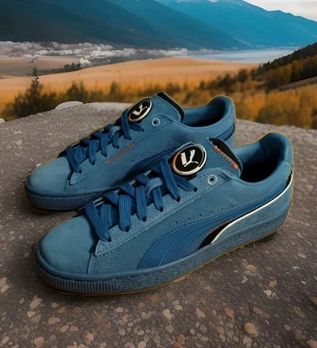 Scarpe Puma bambino grande nuove taglia 5 5C blu scuro bellissime sneakers!