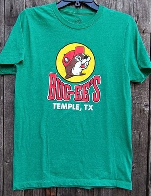 Bucees T-Shirt Gr S Biber Temple Texas Gruen USA Kult Maskottchen Vintage