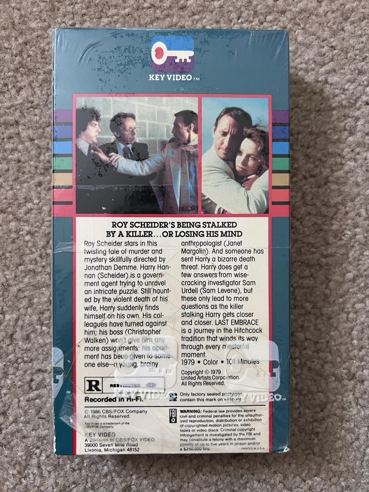 Last Embrace (1979) Betamax Key Video -Tested Roy Scheider Watermarks - Image 2 of 4
