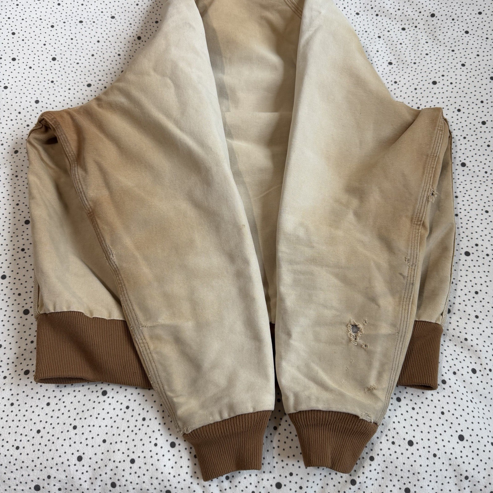 Vintage 2000s Carhartt Jacket Men's L Faded Tan Brown Hooded Heavy Canvas thumbnail 8