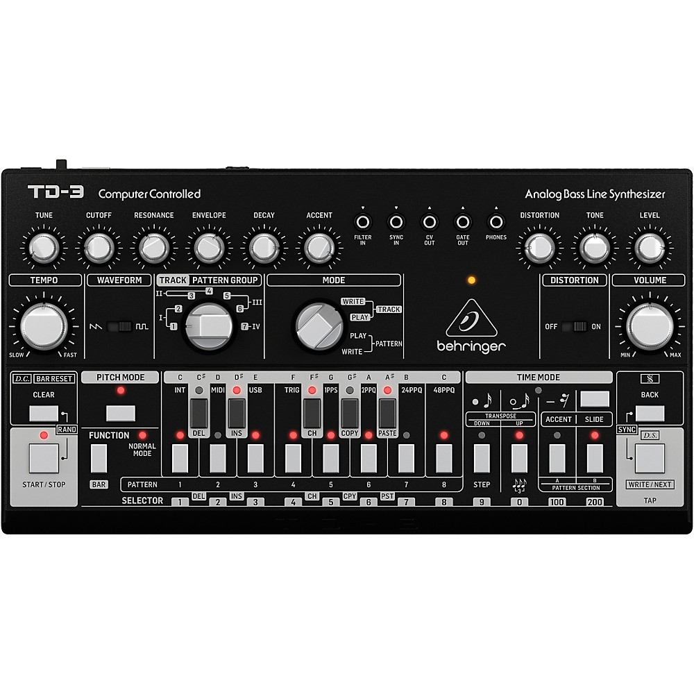 Аналоговый синтезатор басовых частот Behringer TD-3 Черный