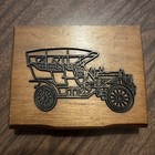 Antique Car Playing Card Box 1985 Wood Box with Metal  Model T Car Vintage — photo 1