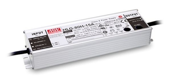 Alimentation LED Mean Well HLG-80H-24B graduable avec PFC pour bandeau lumineux 24V