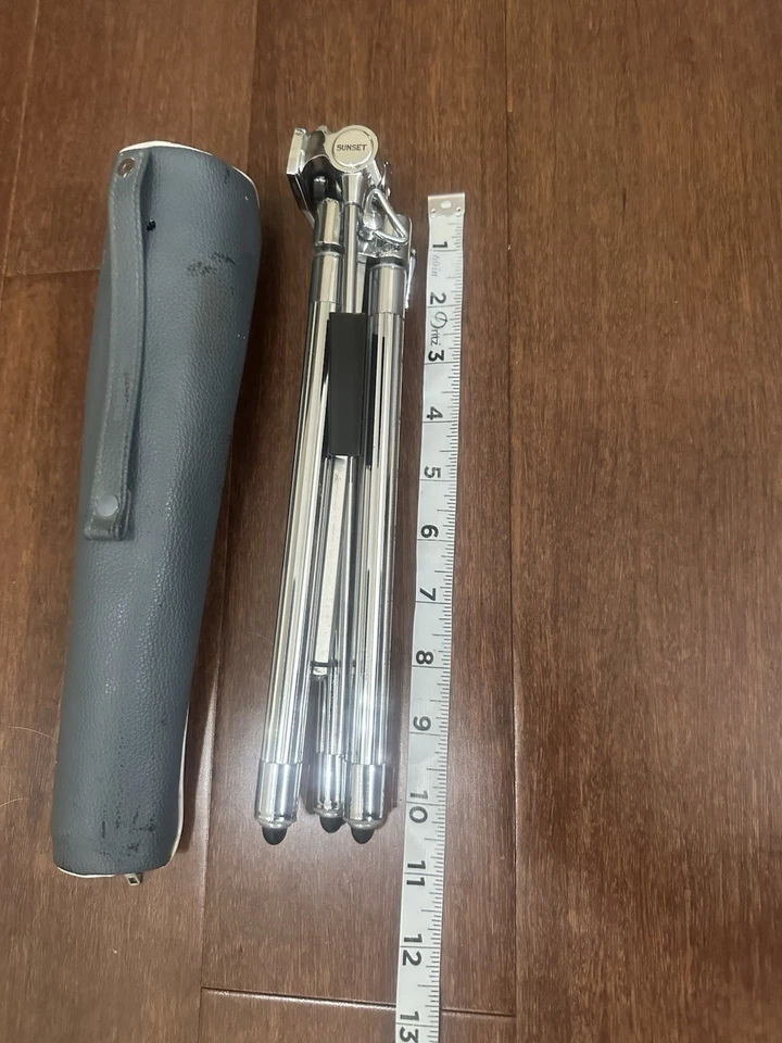 Vintage Sunset Chrome Tripod 46" Telescoping Lightweight Camera Stand with Case - Image 2 of 4