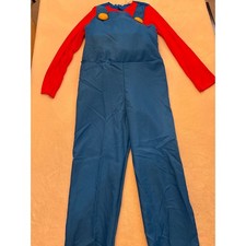 Super Mario Bros Nintendo Costume Jumpsuit Kids XL 14-16 Red Blue Disguise 10772