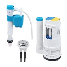 Toilet Tank Kit Flush Valve 2.5, Fill Valve 1/2, Push Button 1.45, One Piece
