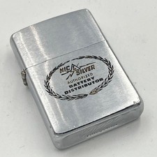 Vintage Zippo 1963 Nic L Silver Authorized Battery Distributor Oil Lighter