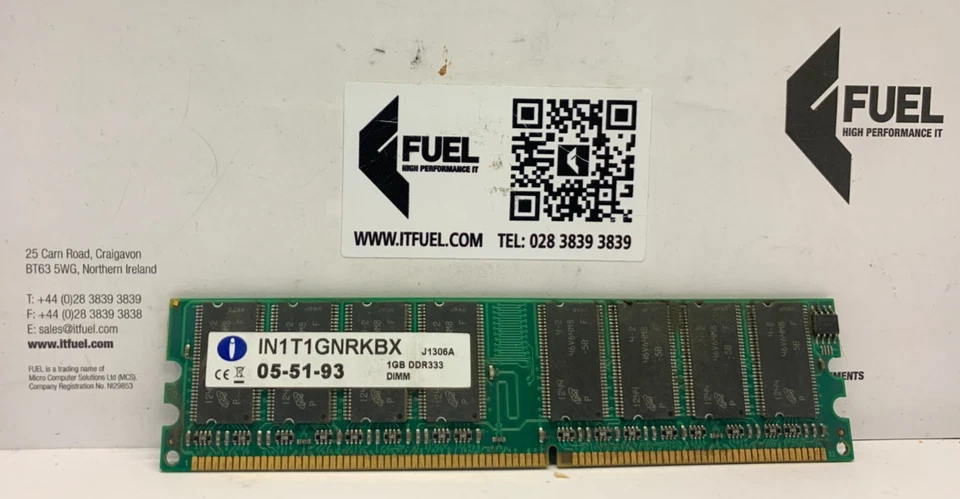 Integral 1GB DDR ram memory module PC-2700 - IN1T1GNRKBX - Image 2 of 3