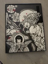 HAND PAINTED Tattoo Flash Ero Guru  Art Indian Ink And Micron On Fat Paper