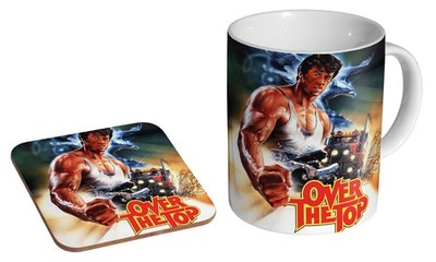 Over The Top Sylvester Stallone - Kaffee-/Teetasse und Untersetzer Geschenkset