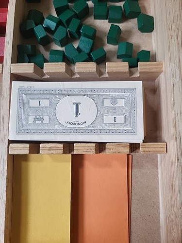 Vintage 2001 Parker Brothers Monopoly Train Wooden Box Edition HASBRO Completed - Picture 9 of 18