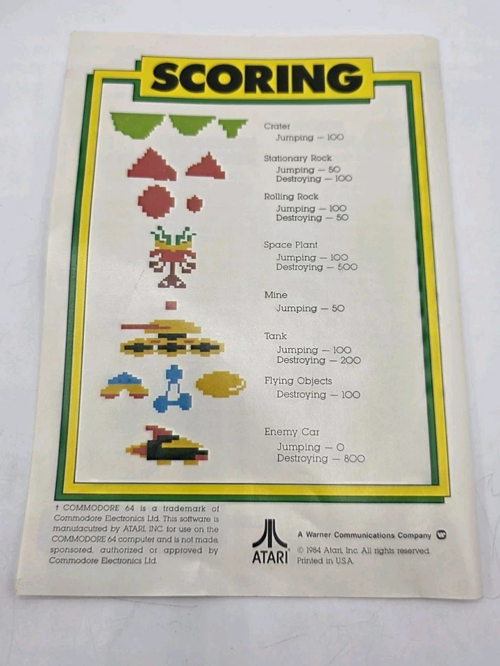 Commodore 64 Moon Patrol from Atarisoft Game 1982 Rare  - Image 2 of 4