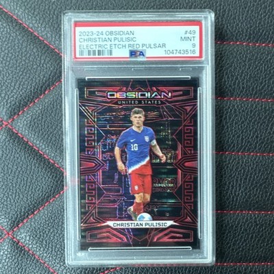 Panini Obsidian 2023-24 Christian Pulisic #49 Electric Etch Red Pulsar /49 PSA 9