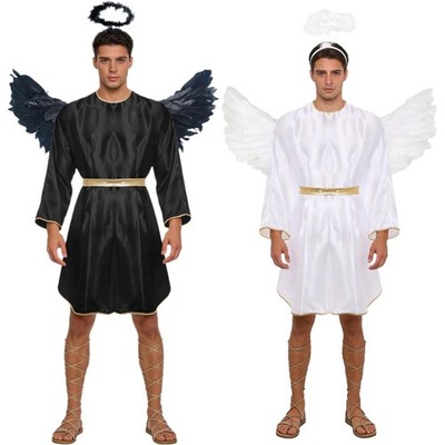 Männer Robe Toga Engelskostüm Bühnenperformance Outfits Rave Cosplay Römisch