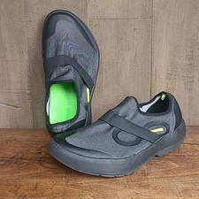 Oofos Mens Oomg Fibre Recovery Shoe Size 10 Black Mesh Slip On Casual Low Top
