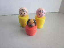 Vintage Fisher Price 2 Jumbo Figures and One Other Dog Figure