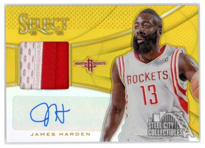 James Harden 2013-14 Panini Select Gold Patch Autograph Card