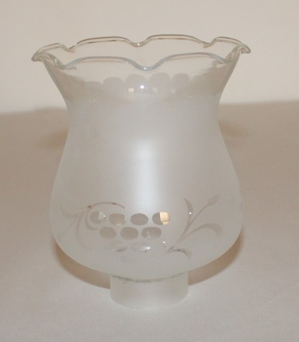 Applique paralume lampada vetro inciso smerigliato vintage attacco 1-5/8" / #F5 - Foto 1 di 6