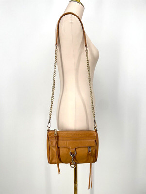 Rebecca Minkoff Bag Camel Tan Chain Leather Crossbody M.A.C mini tan