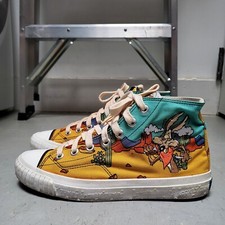 90s KEDS LOONEY TUNES SNEAKERS ROADRUNNER Wile E Coyote Sz 8.5 Canvas Shoe 1994