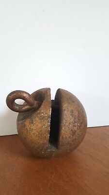 Vtg Old Cast Iron Ball Fishing Boat Anchor Weight Nautical Collectable 