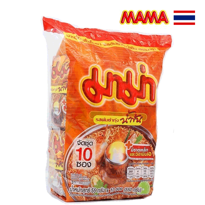Thailand Mama Shrimp Creamy Tom Yum Instant Noodles 55g (Pack of