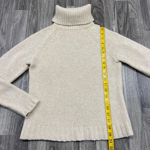 ANN TAYLOR LOFT Turtleneck Pullover Tan Cashmere Knit Sweater Women's Size Small - Picture 10 of 10