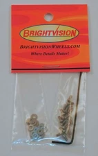 20 SILVER 1-72 Button-Head Screw-In Rivets, Washers & Wrench For Customs Restore