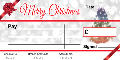 Personalisierte Details Frohe Weihnachten Xmas Glanz Geschenkscheck tolles Geschenk 