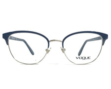 Vogue Eyeglasses Frames VO4088 5082 Slate Blue Silver Cat Eye Full Rim 50-18-140
