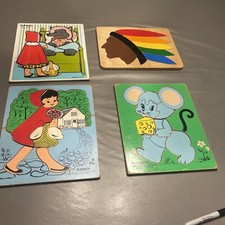 Vintage Playskool Little Red Riding Hood , Native American, Jerry Puzzle Lot 4