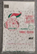 Vintage Christmas Table Cloth From the Holy Land Carnation Plastics Israel Decor
