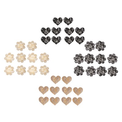 10er Pack selbstklebende Spitze Blütenblatt Brustwarzenabdeckung Pasties Damen Stoff Brustband