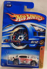 57 Chevy Exposed Engine Hot Wheels 2006-118 Track Aces 1976 Casting