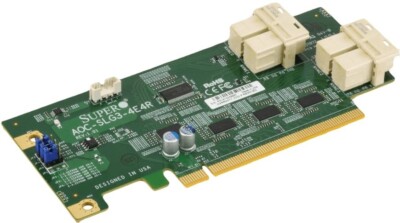  Supermicro AOC-SLG3-4E4R 4-Port NVMe Gen3 PCIe x8 HBA + Full Warranty