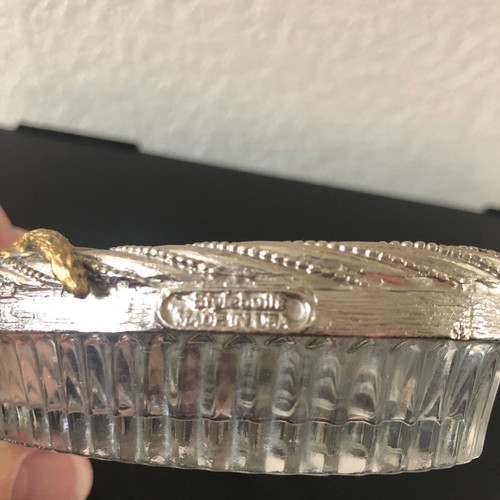 Juego de tocador de caja de tejidos vintage construido con estilo jabón plateado dorado glamour - Imagen 5 de 19