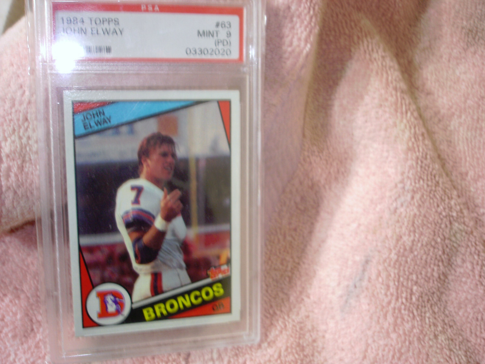 1984 Topps HOF John Elway ROOKIE Card #63  PSA 9 MINT Denver Broncos Football