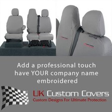 Renault Trafic Sport Business+ 2014 On Front Seat Covers Inc Embroidery 147 Gem