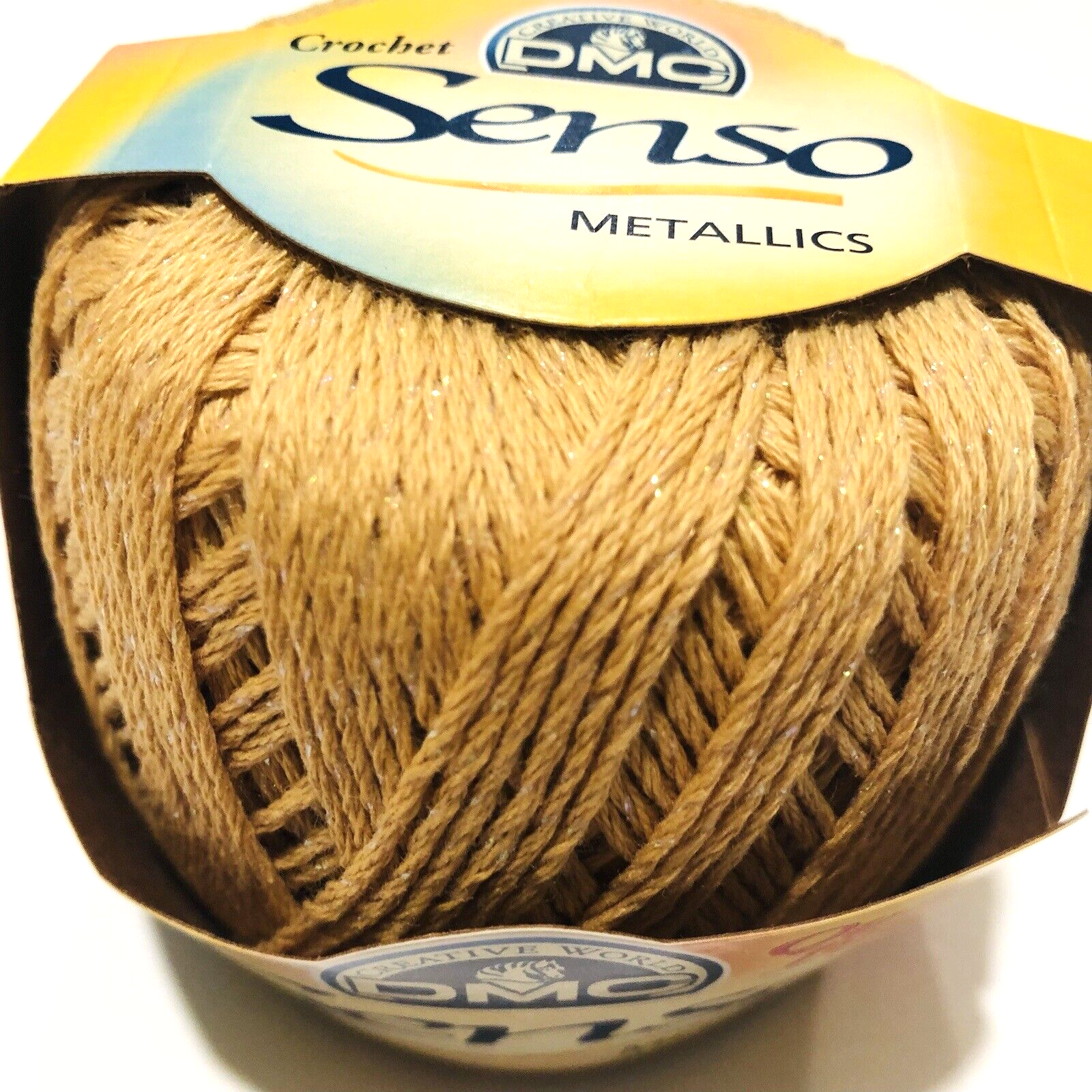 DMC Senso Crochet Quick Finish Yarn 1402 Yellow Gold Lot 153872 Metallic 3  Balls