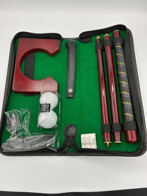 Executive Travel Putter Golf Gift Set Wood Case Putting Cup New