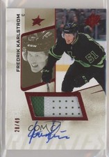 2022-23 SPx Rookies Auto Patch 28/49 Fredrik Karlstrom #136 Patch Auto 0gn4