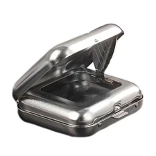 Portable Ashtray Stainless Steel Pocket Ashtray Mini Ashtray with Lid Cigaretbe