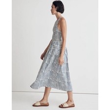 Madewell Halter Tiered Midi Dress in Shibori Print Size Medium
