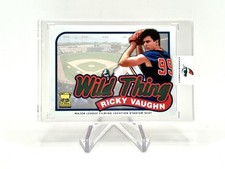 Custom Card w REAL Stadium Seat Relic From Major League Movie - Cleveland Sheen