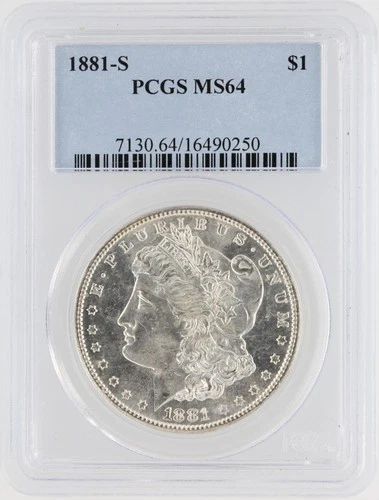 1881-S Morgan Silver Dollar PCGS MS64 S$1 San Francisco Minted No Reserve